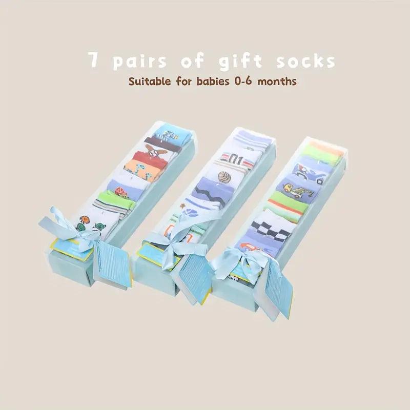 Toddler Soft Fabric Socks Pack Of 7 - KiddieWink - Gifts They'll Love