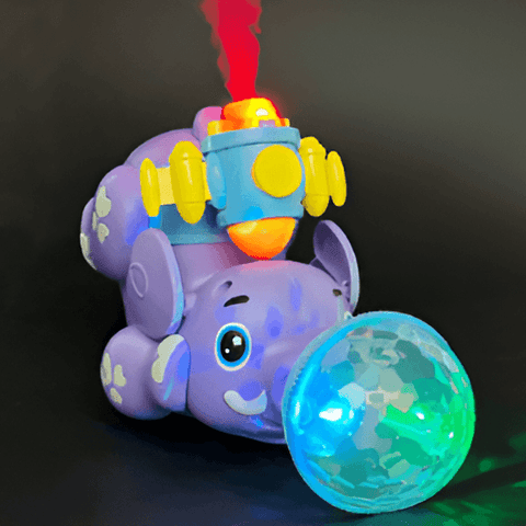 Lightning & Musical Cute 360 Degree Rotate Elephant Toy - KiddieWink - Gifts They'll Love