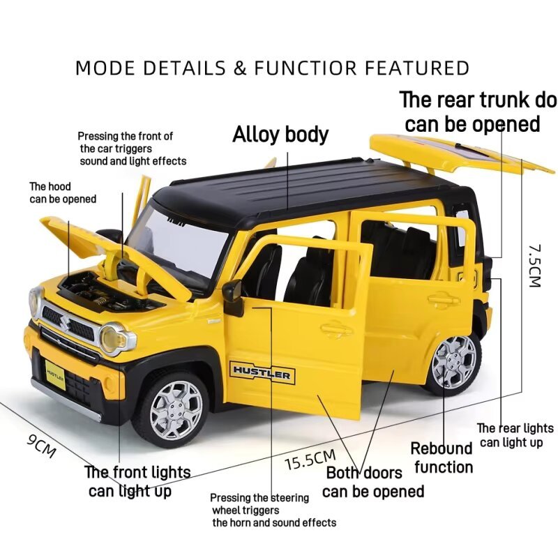 Diecast Model Officially Licensed Suzuki Hustler 1/22 - KiddieWink - Gifts They'll Love