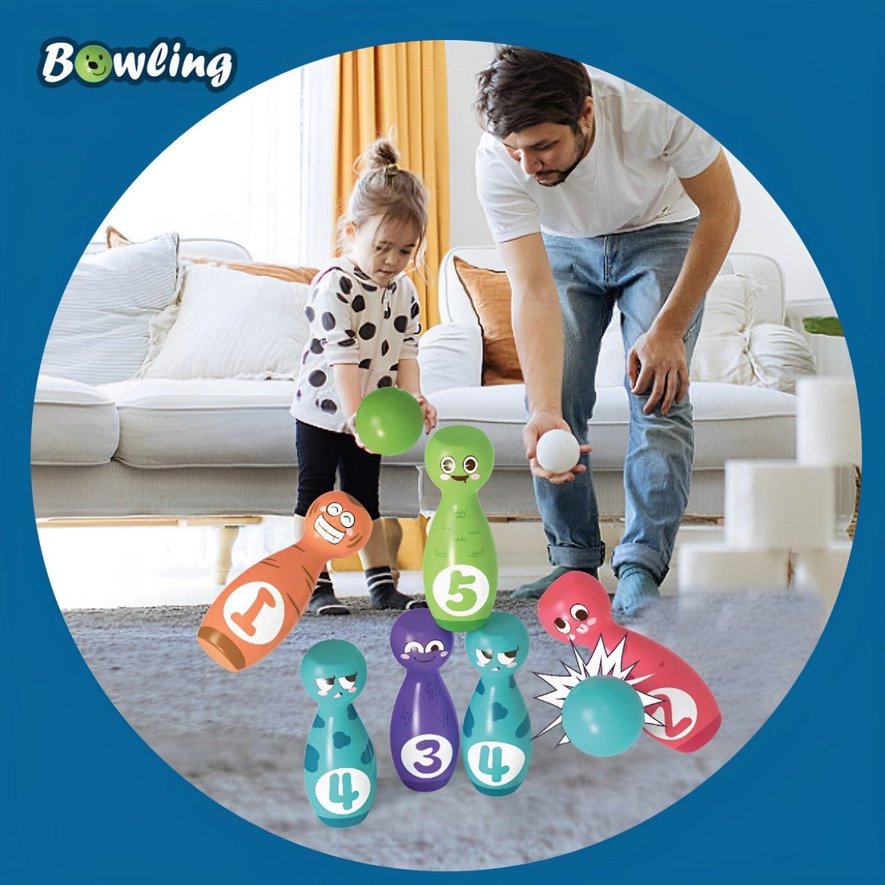 Cute Expression Bowling Game Toy For Kids - KiddieWink - Gifts They'll Love