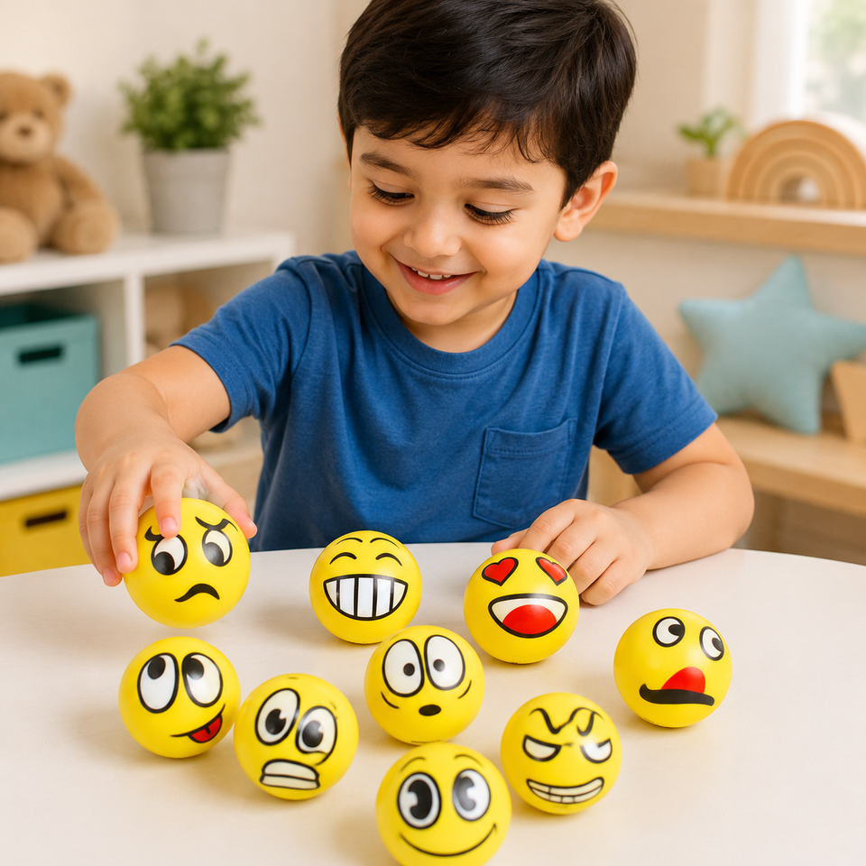 Happy Emoji Foam Squeeze Balls For Kids – image 4 – KiddieWink