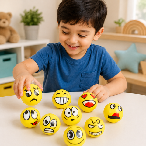 Happy Emoji Foam Squeeze Balls For Kids