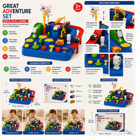 Great Adventure Track Playset for Kids
