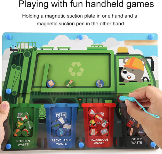 Montessori Garbage Sorter Maze Board Toy For Kids - KiddieWink - Gifts They'll Love