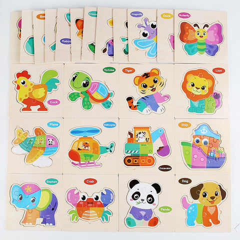 Multicolor Wooden 3D Puzzle Jigsaw Board For Kids