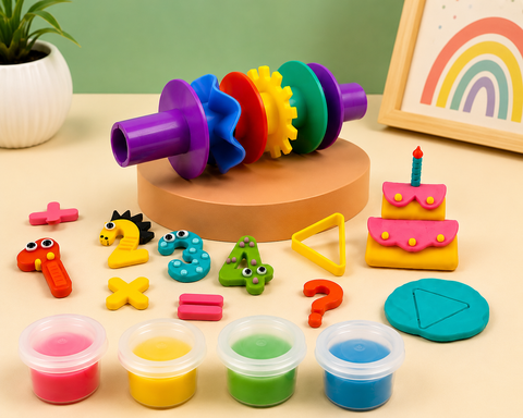 Math & Shape Learning Color Dough Set for Kids – Educational Clay & Play Kit