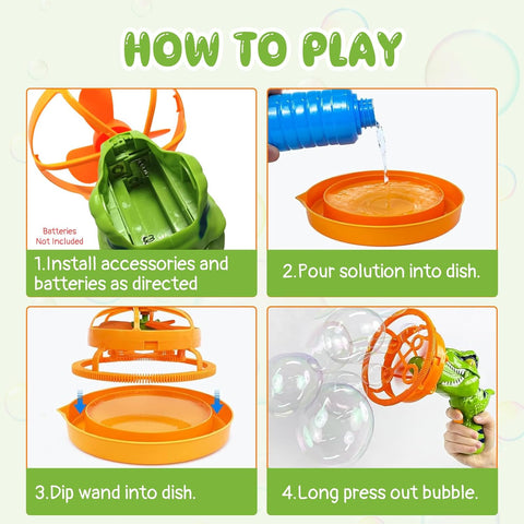Royal Dino Borbulhando Bubble Gun Toy
