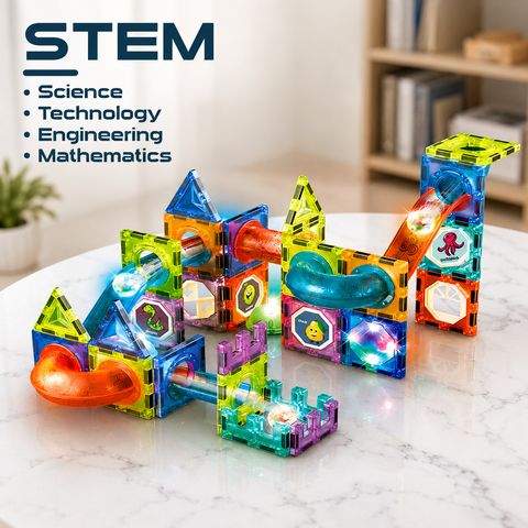 Stem Magnetic Marble Run Building Blocks – 75 Pcs Educational Construction Set