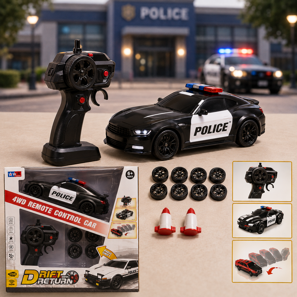 Turbo Patrol Police Drift King 4WD RC Car – image 3 – KiddieWink
