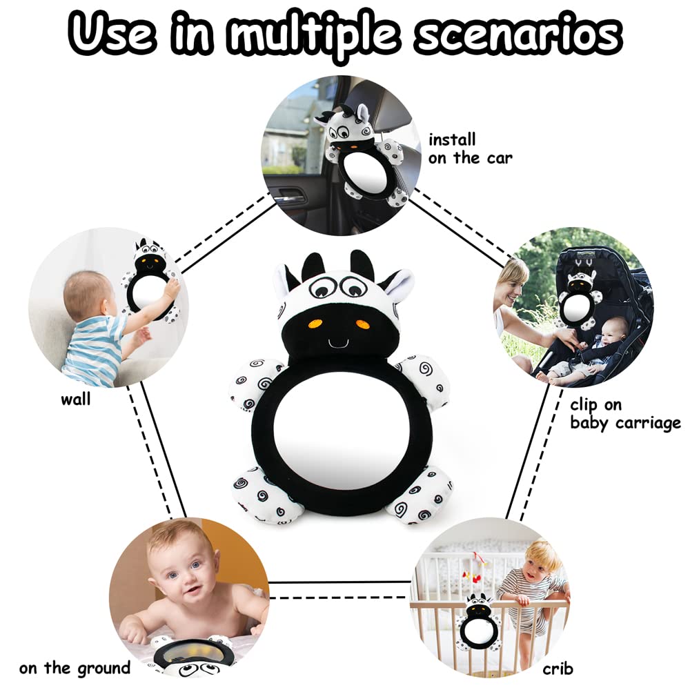 Soft Cow Tummy Mirror Sensory Toy - KiddieWink - Gifts They'll Love