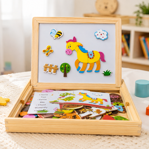 Happy Farm Magnetic Puzzle  Board toy for kids
