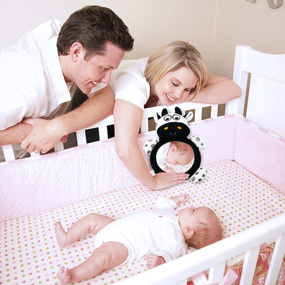 Soft Cow Tummy Mirror Sensory Toy - KiddieWink - Gifts They'll Love