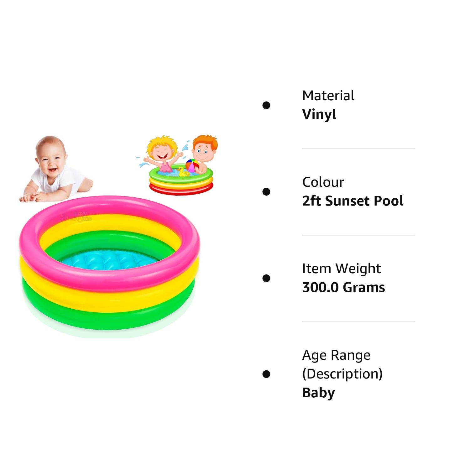 KiddieWink™ Inflatable Rainbow Color Swimming Pool - KiddieWink - Gifts They'll Love