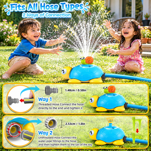 4-in-1 Turtle Water Sprinkler Toy – Ring Toss & Baseball Game for Kids