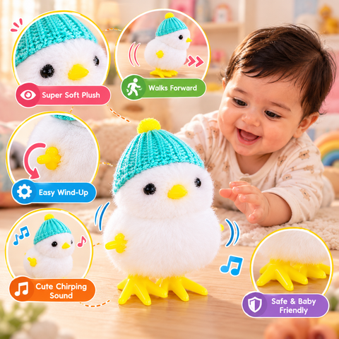 Jumping Plush Chicken Toy for Babies