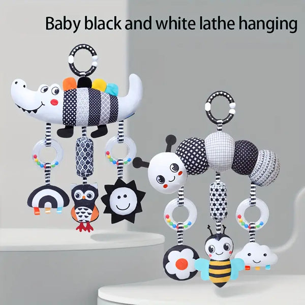 Montessori Baby Black And White Crocodile Stroller Toy