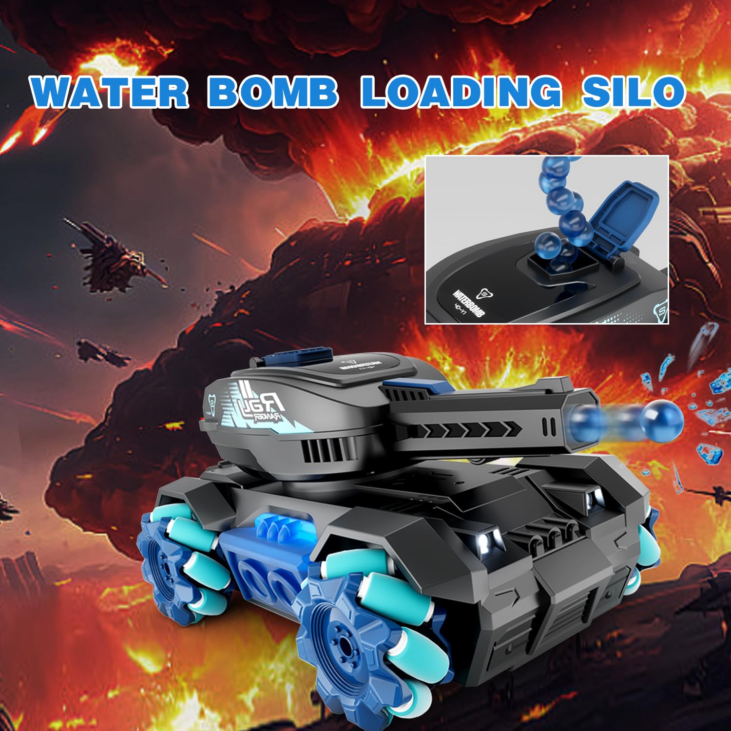 360° Rotating RC Spray Water Bomb Tank For Kids - KiddieWink - Gifts They'll Love