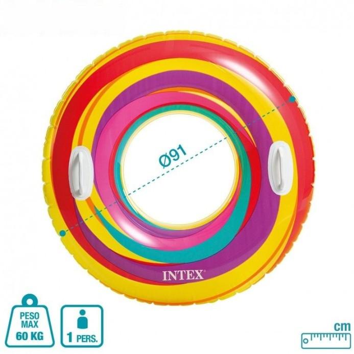 KiddieWink™ Inflatable Rainbow Swimming Round Tube (91cm) For Kids - KiddieWink - Gifts They'll Love
