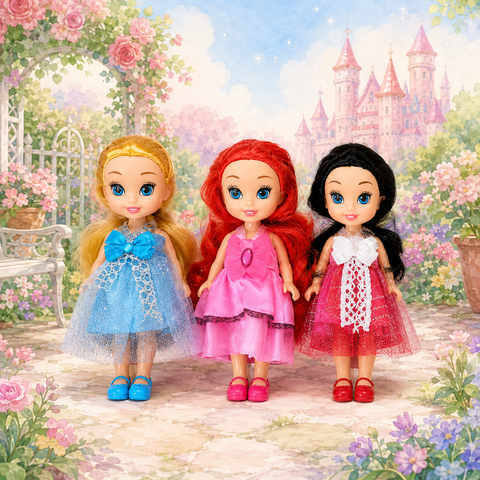6-Pack Mini Princess Fashion Dolls Set for Girls