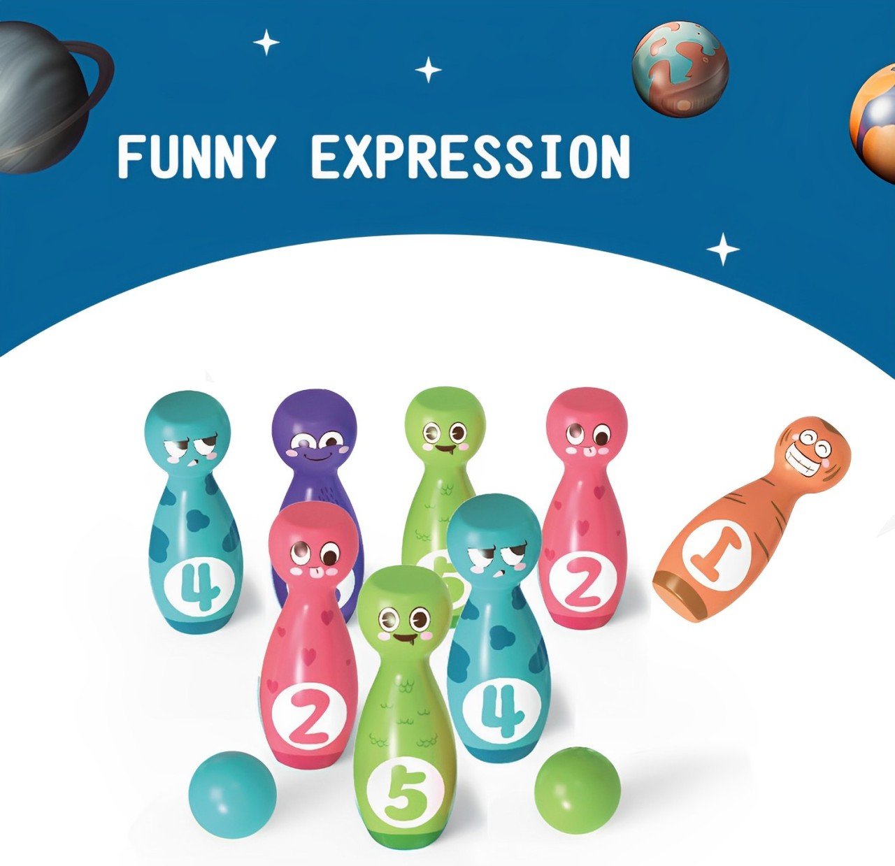 Cute Expression Bowling Game Toy For Kids - KiddieWink - Gifts They'll Love