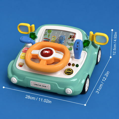 Multi-Function Traffic Steering Wheel Toy with Lights & Music