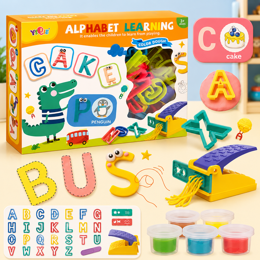 Alphabet Learning Color Dough Set for Kids – Educational Clay & Play Kit