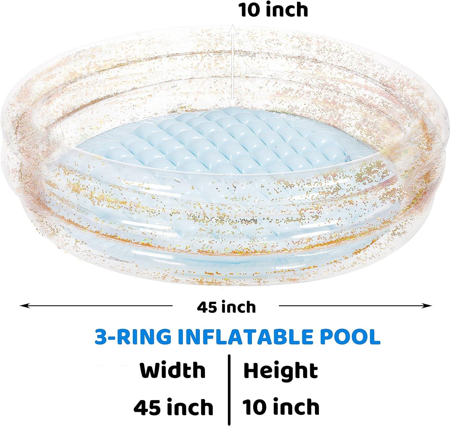 KiddieWink™ Inflatable Transparent Glitters Swimming Pool (86cm) For Kids - KiddieWink - Gifts They'll Love