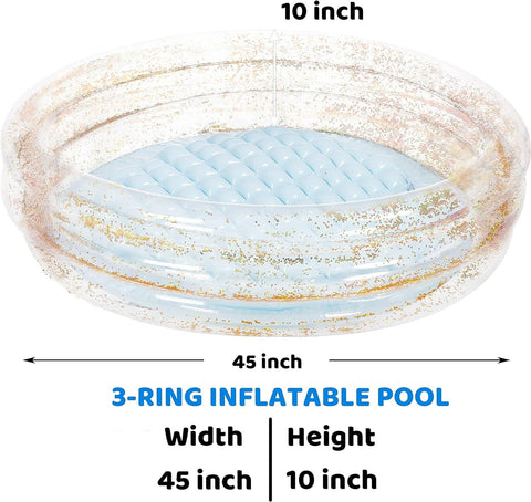 KiddieWink™ Inflatable Transparent Glitters Swimming Pool (86cm) For Kids - KiddieWink - Gifts They'll Love