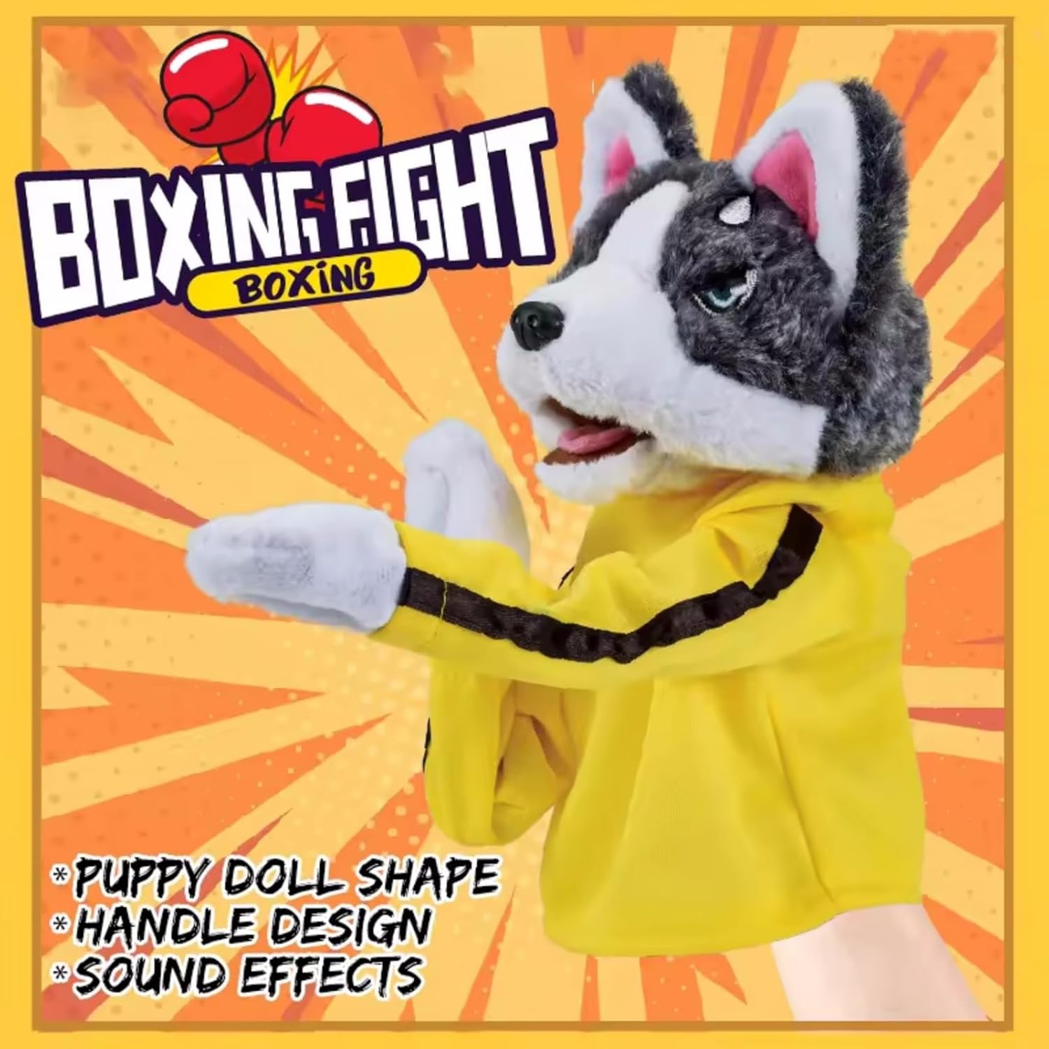 Funny Husky Boxing Hand Puppet - KiddieWink - Gifts They'll Love