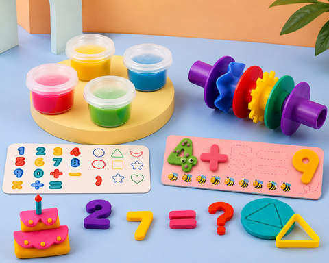 Math & Shape Learning Color Dough Set for Kids – Educational Clay & Play Kit