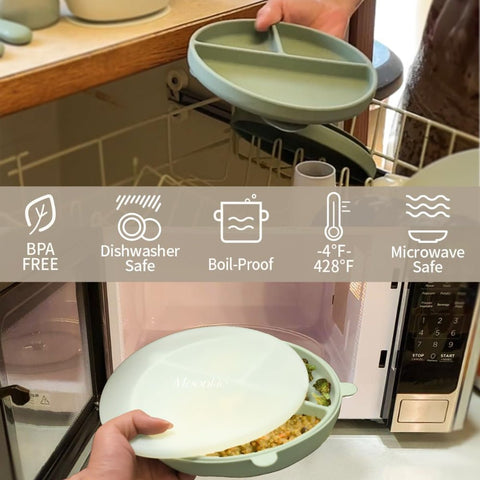Silicone Suction Plate with Matching Utensils - KiddieWink - Gifts They'll Love