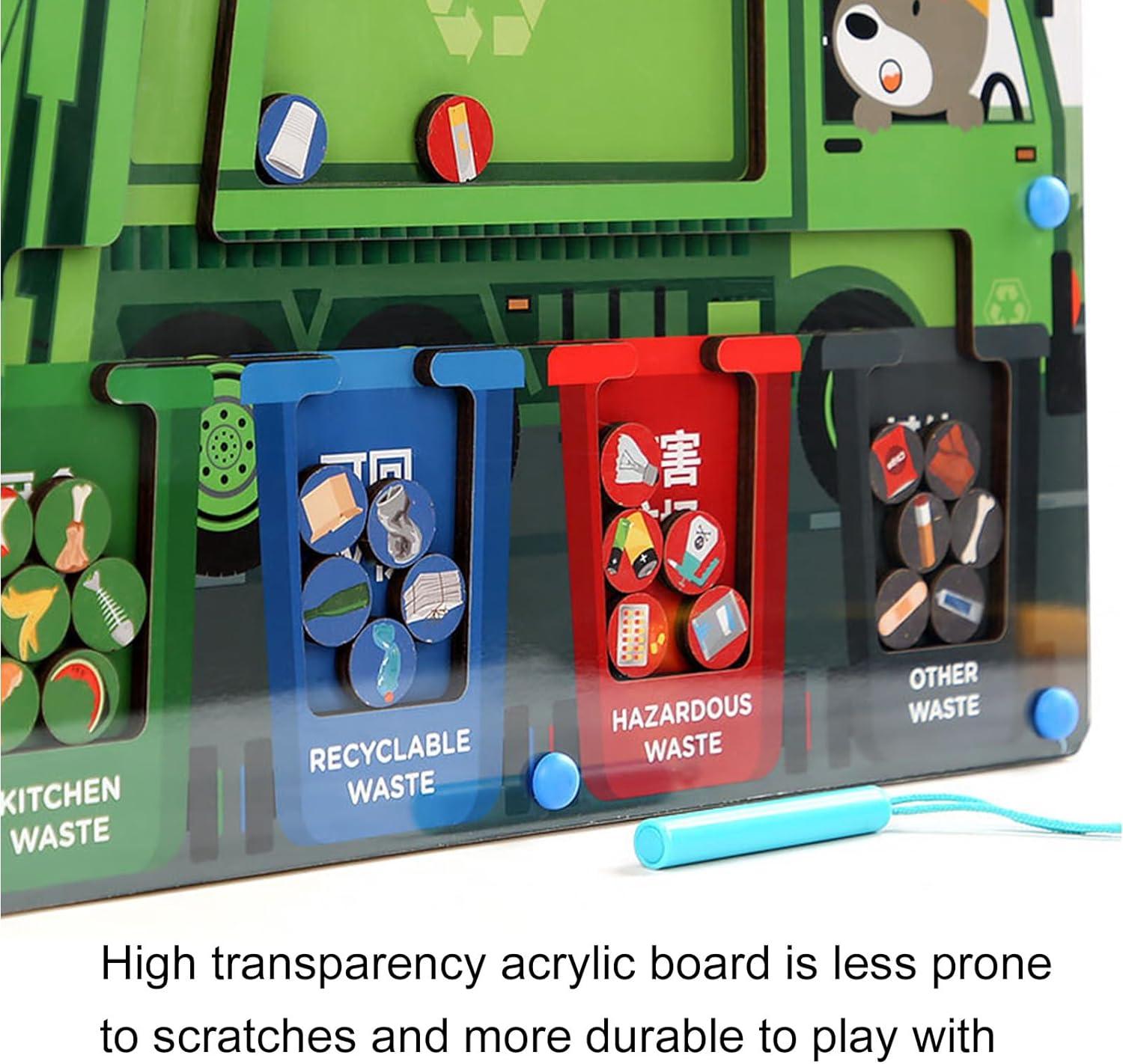 Montessori Garbage Sorter Maze Board Toy For Kids - KiddieWink - Gifts They'll Love