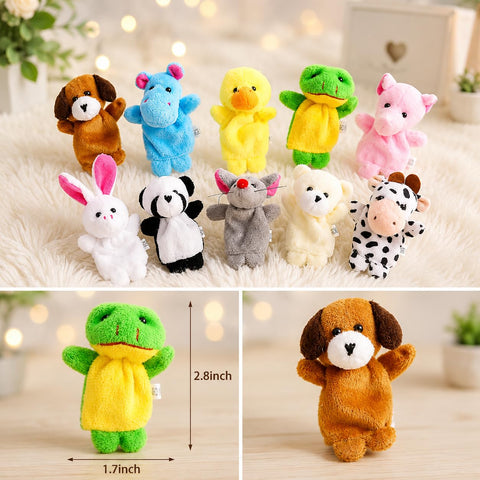 Animal Plush Finger Puppet Toy- 10 Pcs