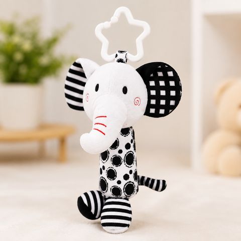 Sensory Animal Black & White Hanging Rattle Toy