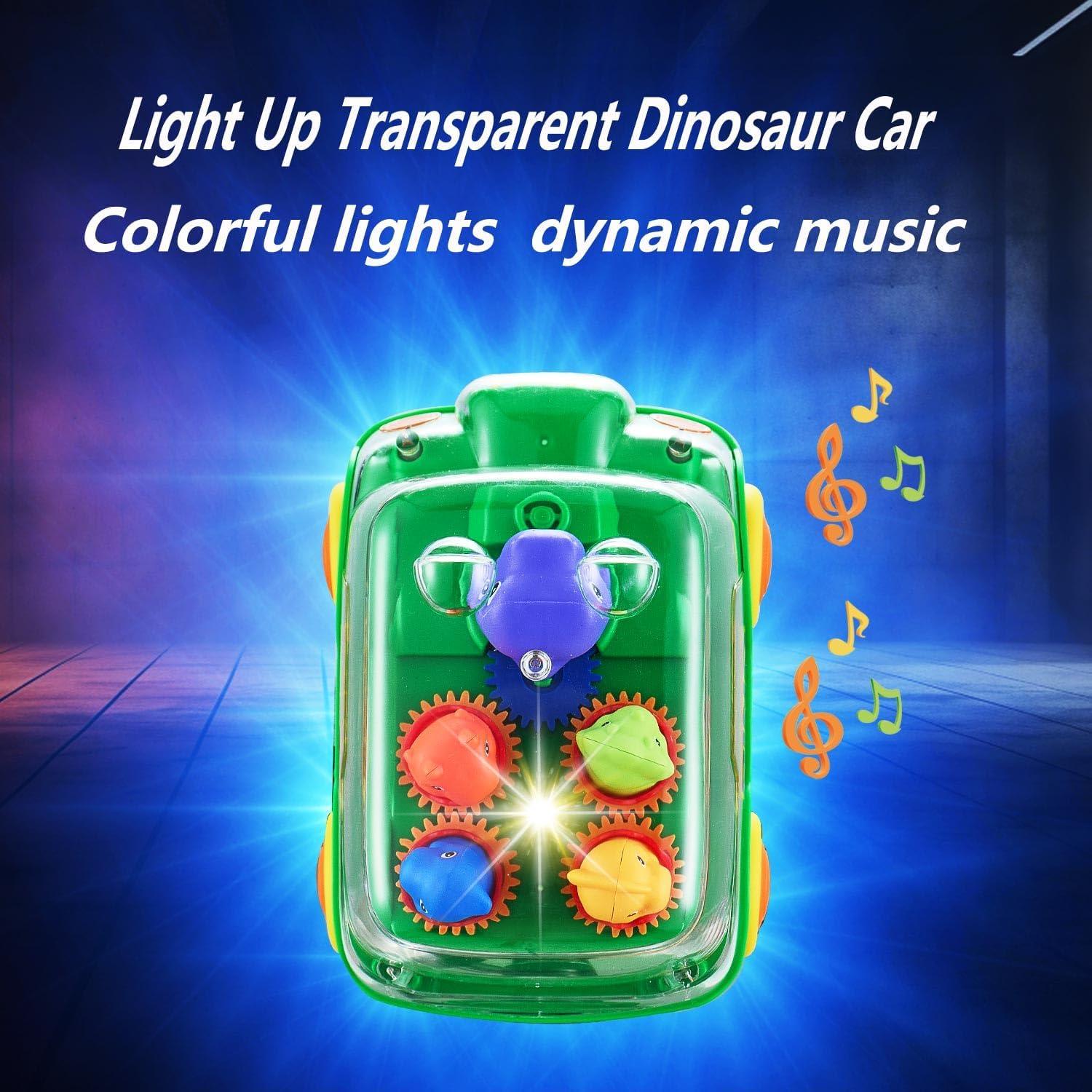 Lightning & Musical Electric Dinosaur Bus For Kids - KiddieWink - Gifts They'll Love