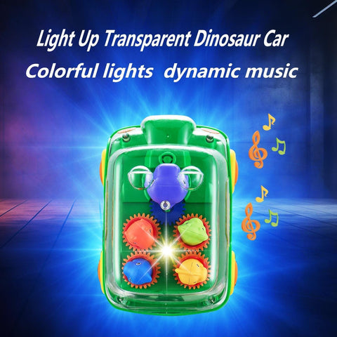 Lightning & Musical Electric Dinosaur Bus For Kids - KiddieWink - Gifts They'll Love