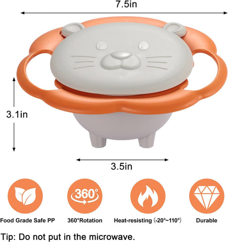 360 Degree Rotate Spill Proof Bowl