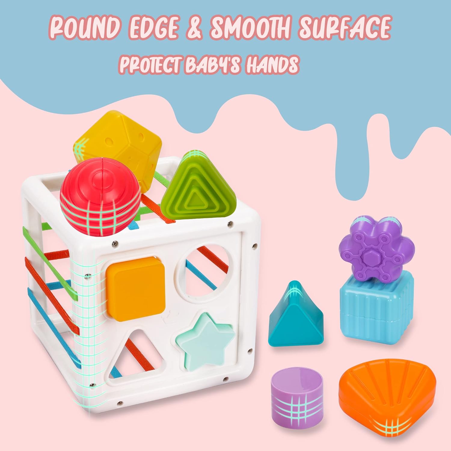 Colorful Sensory Shape Matching Cube For 12+ Months - KiddieWink - Gifts They'll Love