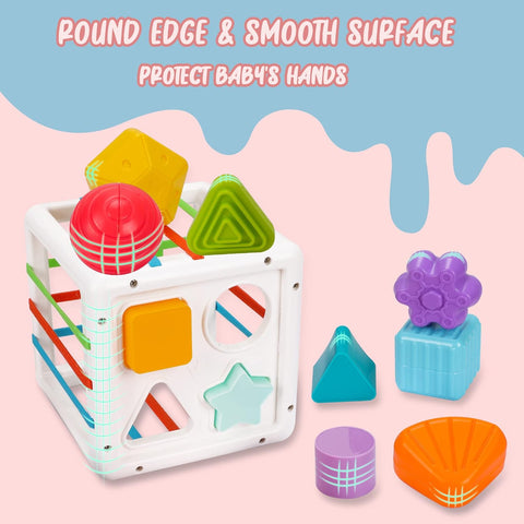 Colorful Sensory Shape Matching Cube For 12+ Months - KiddieWink - Gifts They'll Love