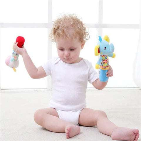 Baby Plush Rattles – Handheld Sensory Toys for Newborns & Toddlers - KiddieWink - Gifts They'll Love