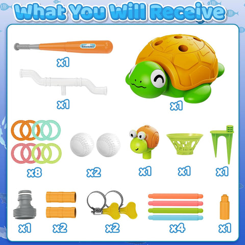 Interactive 4 in 1 Turtle Sprinkler Water Play