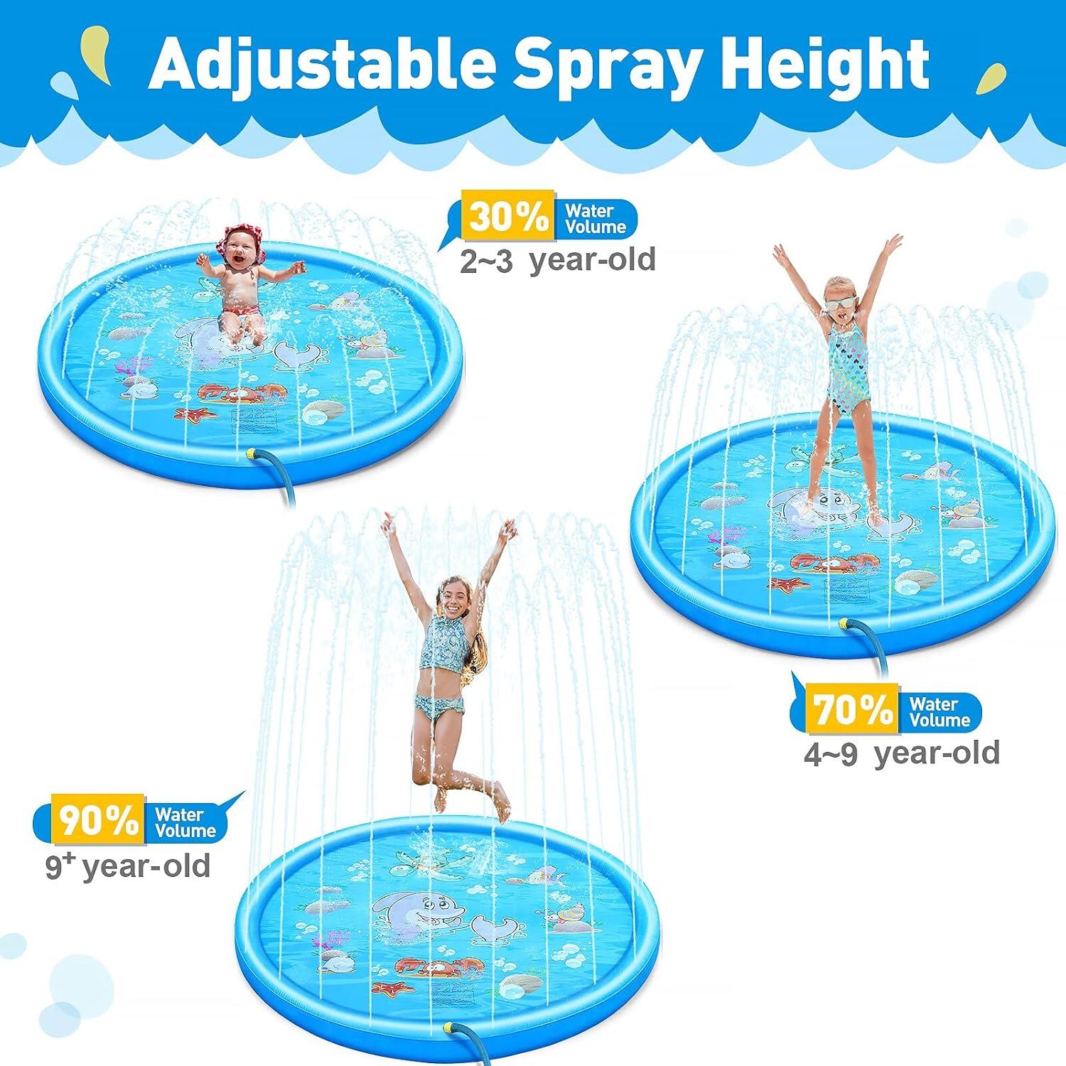 KiddieWink™ Inflatable Splash Sprinkler Mat (100cm) For Kids - KiddieWink - Gifts They'll Love