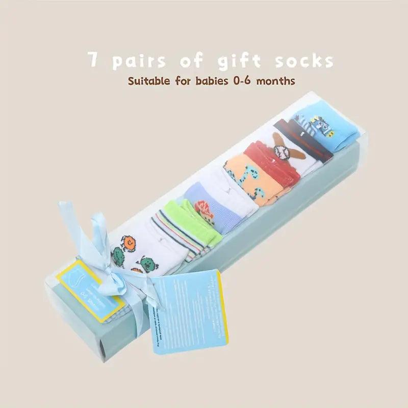 Toddler Soft Fabric Socks Pack Of 7 - KiddieWink - Gifts They'll Love