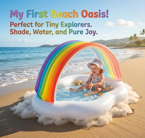 Rainbow Cloud Inflatable Baby Pool