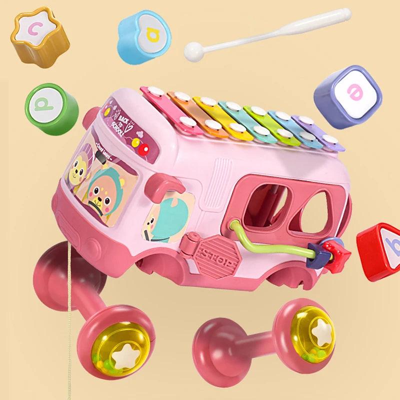 Montessori Cute Bear Baby Musical Bus Toy - KiddieWink - Gifts They'll Love