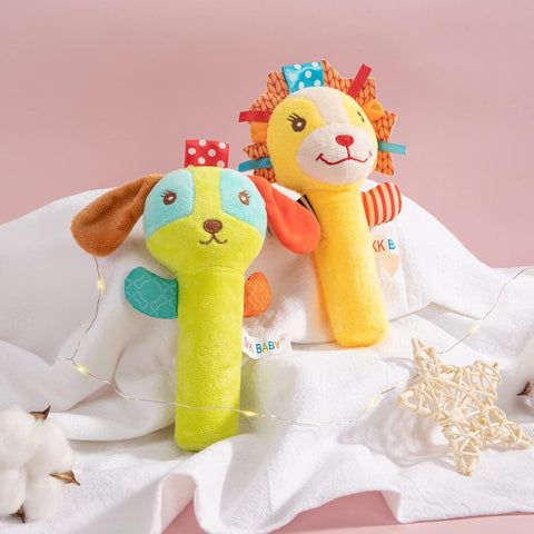 Baby Plush Rattles – Handheld Sensory Toys for Newborns & Toddlers - KiddieWink - Gifts They'll Love