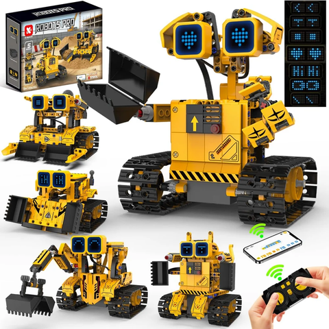 5-in-1 Transforming Smart Builder RC Engineering Robot