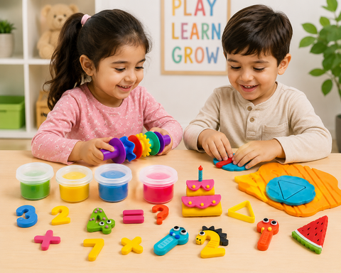 Math & Shape Learning Color Dough Set for Kids – Educational Clay & Play Kit