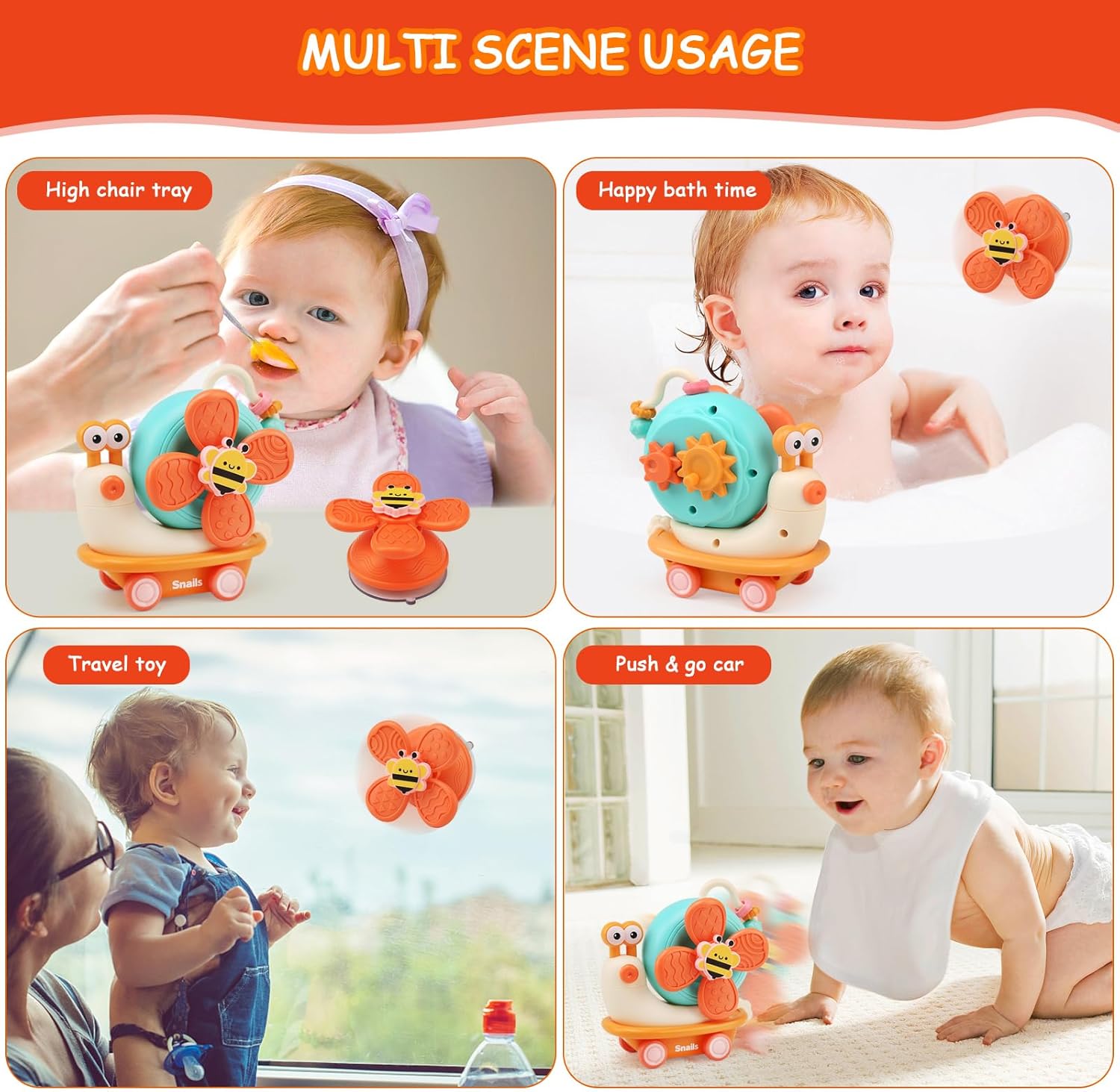 6 IN 1 Windmill Snail Spinner Sensory Toy - KiddieWink - Gifts They'll Love