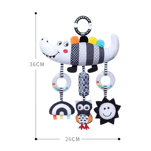 Montessori Baby Black And White Crocodile Stroller Toy - KiddieWink - Gifts They'll Love